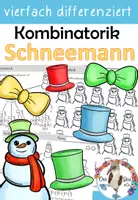 Vorschau - Arbeitsblätter - Schneemann - Kombinatorik / Wahrscheinlichkeit - vierfach differenziert - Deckblatt