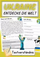 Vorschau - Arbeitsblätter - Ukraine DaZ Textverständnis Klasse 7 Lesetext mit Fragen Deutsch - Deckblatt