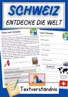 Vorschau - Arbeitsblätter - Schweiz DaZ Textverständnis Klasse 7 Lesetext mit Fragen Deutsch - Deckblatt
