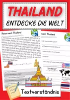 Vorschau - Arbeitsblätter - Thailand DaZ Textverständnis Klasse 7 Lesetext mit Fragen Deutsch - Deckblatt