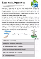Vorschau - Arbeitsblätter - Argentinien DaZ Textverständnis Klasse 7 Lesetext mit Fragen Deutsch - Seite 1
