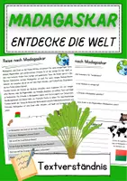 Vorschau - Arbeitsblätter - Madagaskar DaZ Textverständnis Klasse 7 Lesetext mit Fragen Deutsch - Deckblatt