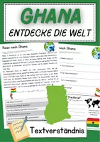 Vorschau - Arbeitsblätter - Ghana DaZ Textverständnis Klasse 7 Lesetext mit Fragen Deutsch - Deckblatt