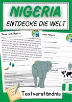 Vorschau - Arbeitsblätter - Nigeria DaZ Leseverstehen Klasse 4 Lesetext mit Fragen Deutsch - Deckblatt