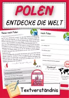 Vorschau - Arbeitsblätter - Polen DaZ Leseverstehen Klasse 4 Lesetext mit Fragen Deutsch - Deckblatt