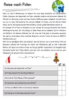Vorschau - Arbeitsblätter - Polen DaZ Leseverstehen Klasse 4 Lesetext mit Fragen Deutsch - Seite 1