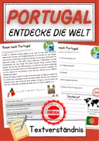 Vorschau - Arbeitsblätter - Portugal DaZ Leseverstehen Klasse 4 Lesetext mit Fragen Deutsch - Deckblatt