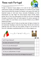 Vorschau - Arbeitsblätter - Portugal DaZ Leseverstehen Klasse 4 Lesetext mit Fragen Deutsch - Seite 1