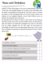Vorschau - Arbeitsblätter - Simbabwe DaZ Leseverstehen Klasse 4 Lesetext mit Fragen Deutsch - Seite 1