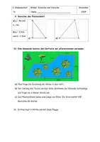 Vorschau - Klassenarbeiten - Klassenarbeit Jahrgang.7 - Winkel, Dreiecke und Vierecke - Deckblatt