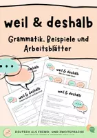 Vorschau - Arbeitsblätter - Weil & Deshalb – Grammatik und Übungen für DaF/DaZ - Deckblatt