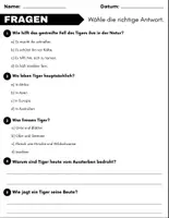 Vorschau - Spiele - Tiger: Leseverständnis und Kreuzworträtsel mit Lösungen - Seite 2