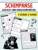 Vorschau - Arbeitsblätter - Schimpanse: Leseverständnis und Kreuzworträtsel mit Lösungen - Deckblatt