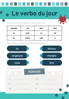 Aperçu - Feuilles d'exercices - Rituel - Le verbe du jour : PRÉSENT (-er) - Page de couverture