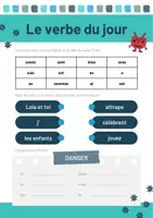 Aperçu - Feuilles d'exercices - Rituel - Le verbe du jour : PRÉSENT (-er) - Page 1