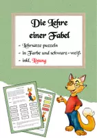 Vorschau - Arbeitsblätter - Die Lehre einer Fabel - Deckblatt