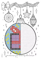 Vorschau - Arbeitsblätter - Symmetrie Weihnachten I Weihnachtskugel (Kreise) - Seite 1