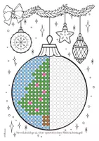 Vorschau - Arbeitsblätter - Symmetrie Weihnachten I Weihnachtskugel (Kreise) - Seite 3