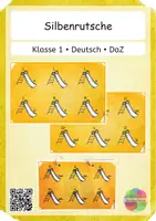 Vorschau - Mal- und Bastelvorlagen - Silbenrutsche Leserutsche Silben Deutsch Leseübung Anfangsunterricht - Deckblatt