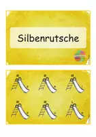 Vorschau - Mal- und Bastelvorlagen - Silbenrutsche Leserutsche Silben Deutsch Leseübung Anfangsunterricht - Seite 1