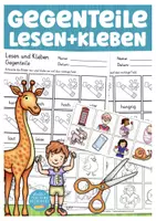 Vista previa - Hojas de trabajo - GEGENTEILE Lesen und Kleben Deutsch / Alemán - Portada