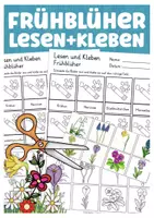 Vorschau - Arbeitsblätter - Frühblüher Sachunterricht Lesen und Kleben Arbeitsblätter - Deckblatt