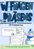 Vorschau - Arbeitsblätter - W-Fragen: im Präsens über den Winter sprechen - Deckblatt