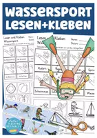 Vorschau - Arbeitsblätter - Lesen und Kleben Sport Wassersport Deutsch als Zweitsprache - Deckblatt