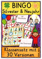 Vorschau - Spiele - Silvester und Neujahr BINGO Spiel - Deckblatt