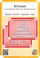 Vorschau - Stationenlernen - Biss Leseförderung Die 20 häufigsten deutschen Wörter - Deckblatt