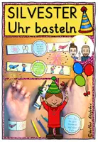 Vorschau - Mal- und Bastelvorlagen - Silvester und Neujahr – Uhr basteln zum Jahreswechsel - Deckblatt
