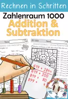 Vorschau - Unterrichtsreihen - Halbschriftliche Addition & Subtraktion im Zahlenraum 1000 - in Schritten rechnen - Deckblatt