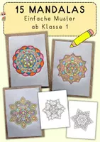 Vorschau - Mal- und Bastelvorlagen - 15 Mandalas mit einfachen Mustern, ab Klasse 1 - Deckblatt