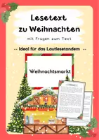 Vorschau - Arbeitsblätter - Lesetext (Lesetandem) "Weihnachtsmarkt" - mit Fragen zum Text - Deckblatt