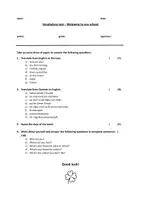 Vorschau - Test - Vokabeltest Welcome to our school - Seite 1