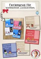 Vorschau - Mal- und Bastelvorlagen - Weihnachtsgruß Lesezeichen | Feriengruß Weihnachten - Deckblatt