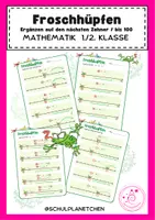 Vorschau - Arbeitsblätter - Froschhüpfen - Ergänzen auf den nächsten 10er/bis 100 - Deckblatt