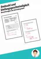 Vorschau - Arbeitsblätter - 90 min konzentrierter Unterricht zum Thema Drehzahl und Umfangsgeschwindigkeit - Deckblatt