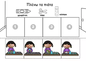 Προεπισκόπηση - Φύλλα εργασίας - Οδηγίες: Πλύσιμο πιάτων - Σελίδα 1