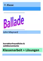 Vorschau - Klassenarbeiten - Klassenarbeit zum Thema 'Balladen' + Lösungen - Deckblatt