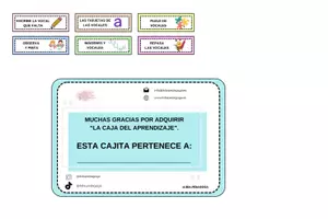 Vista previa - Tarjetas / Manipulativos - Caja del aprendizaje: Vocales - página 1