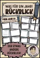 Vorschau - Arbeitsblätter - Jahresrückblick zu Silvester - Reflexion. Neujahr, Klasse 5,6,7,8,9 - Deckblatt