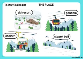 Vista previa - Hojas de trabajo - Skiing Vocabulary - a picture dictionary - página 2