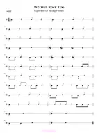 Vorschau - Arbeitsblätter - Einfaches Solo für Cajon: "We Will Rock Too" (Noten PDF) - Deckblatt