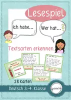 Vorschau - Spiele - Lesespiel verschiedene Textsorten erkennen - Deckblatt