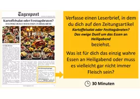 Vorschau - Arbeitsblätter - Leserbrief verfassen_Argumentieren_Weihnachtsessen_Heiligabend - Seite 1