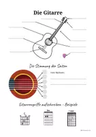 Vorschau - Arbeitsblätter - Crashkurs Gitarre: Teile der Gitarre/Blanko-Tabulatur/Akkordsymbole - Deckblatt