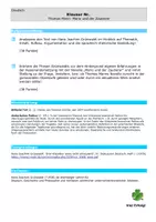 Vorschau - Klassenarbeiten - Mario und der Zauberer - Klausur mit EHZ zum Roman von Thomas Mann - Erörterung eines literarischen Textes Sachtextanalyse - Seite 1