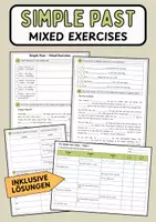 Vorschau - Arbeitsblätter - Simple Past – Mixed Exercises (inkl. Lösungen) - Deckblatt