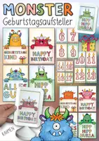 Vorschau - Anderer Materialtyp - Monster - Geburtstagsaufsteller / Geburtstagskind (z.B. 🇸🇪Rahmen) - Deckblatt